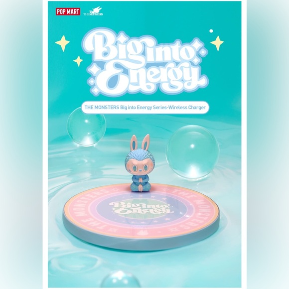 Authentic LABUBU The Monster Big into Energy-WIRELESS Charger-Built in Light up